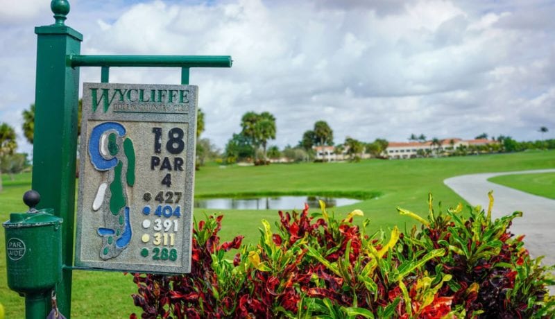 Wycliffe Golf & Country Club 18th Hole Sign