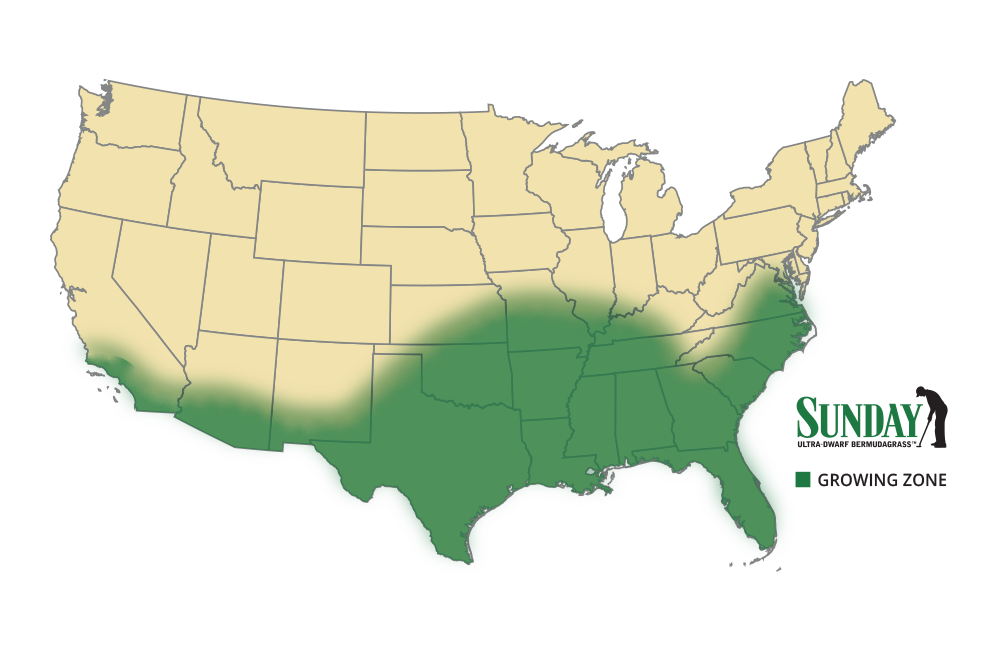 Sunday Bermudagrass growing map