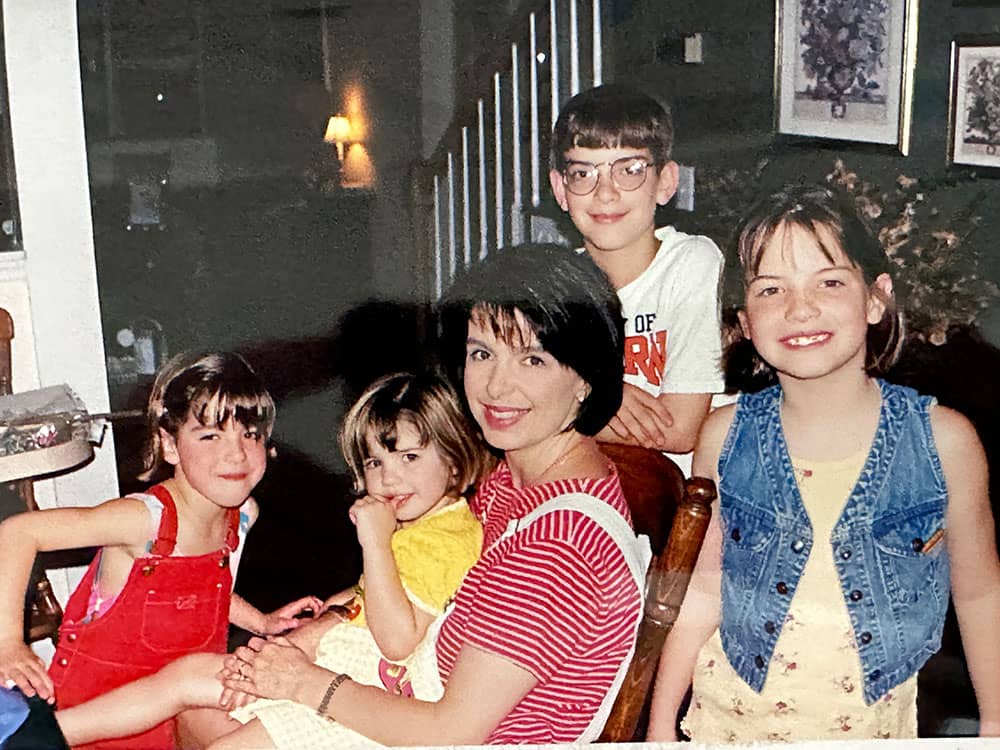 Lee Ann Wagner with she and Tobey's four children, Caroline, Rebecca, Drew and Katie in the 1990s.