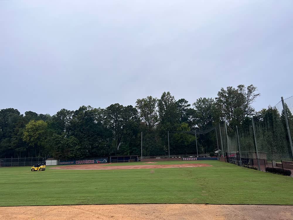 NorthBridge® Bermudagrass being rolled out at Providence Day School in Oct. 2023.