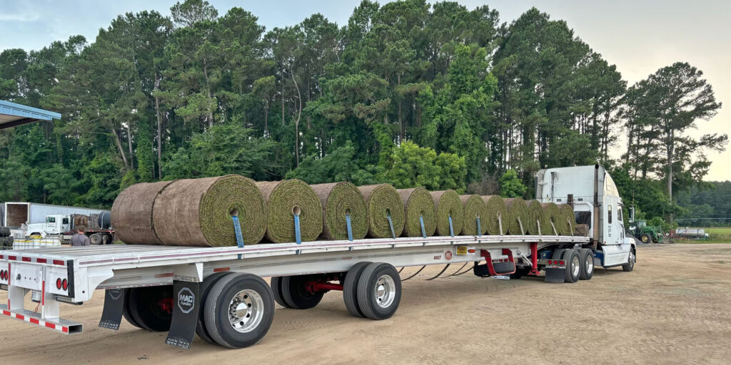 Sod rolls on truck